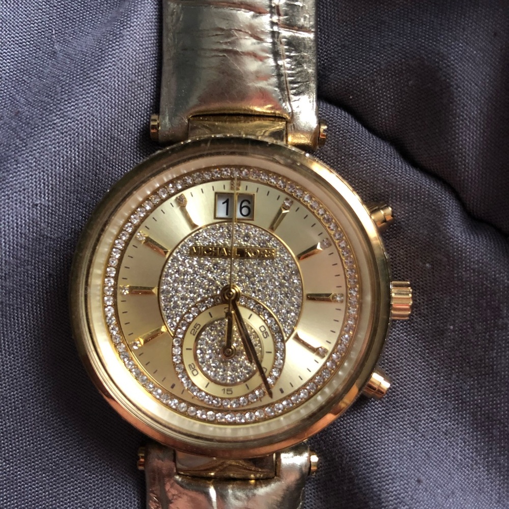 Michael Kors gold leather watch